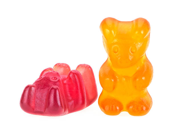 istock Two gummy bears isolated on a white background. Jelly bears candies. 1304092508