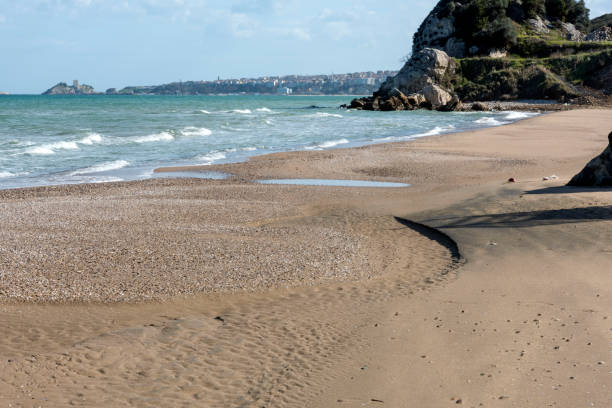 istock Istanbul Sile, rocky and wavy sea view 1304093905