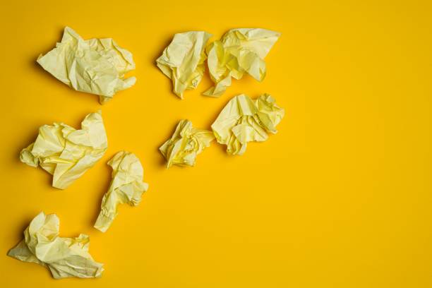 istock Crumpled yellow paper 1304098301