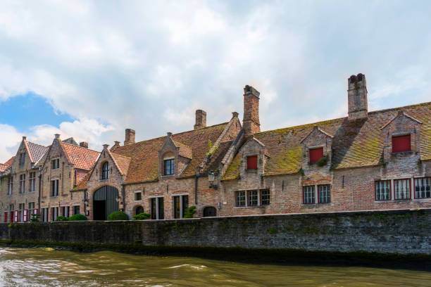 Historic facade of Bruges in Belgium