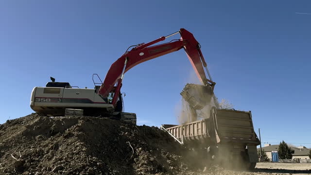 Slow Motion Heavy Machinery Construction Zone Work Western USA Video Series