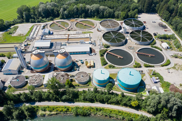 istock Water Purification Plant - Aerial View 1304100628