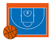 istock Basketball court isolated vector illustration. 1304100643