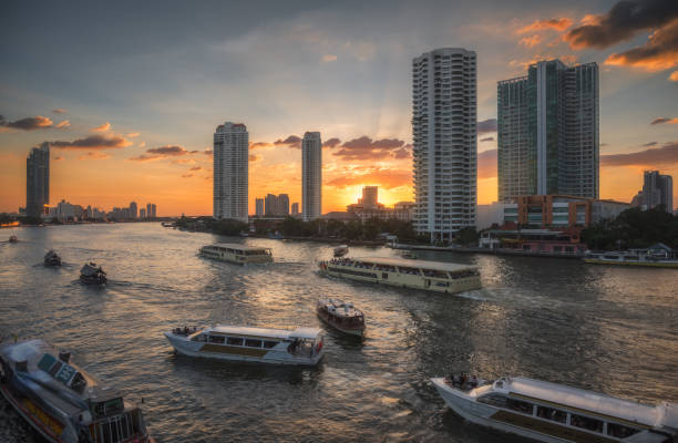 istock Busy Chao Phraya River in Bangkok, Thailand 1304103672