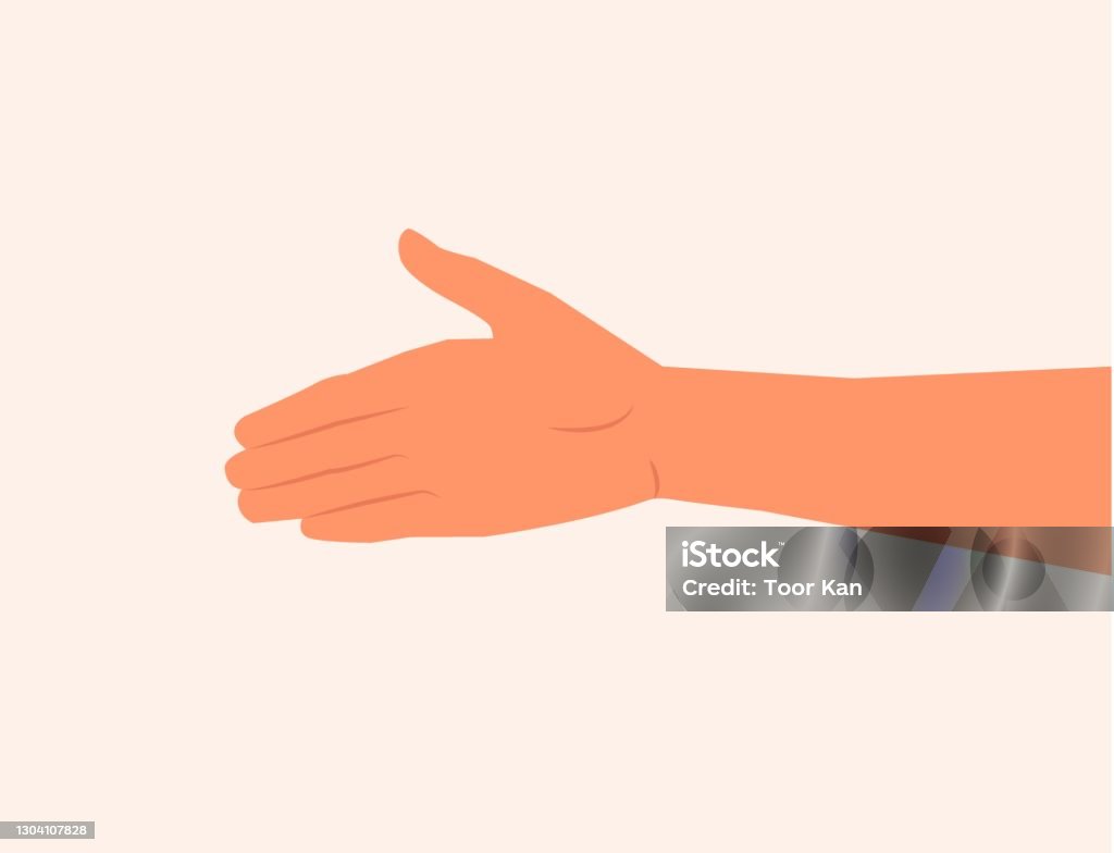 Extend Hand Shaking Agreement Greet Each Other Extend The Hand Vector Illustration ...