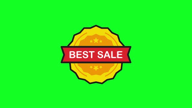 Best Sale Price Tag Stamp in flat style on white background. Motion graphic.