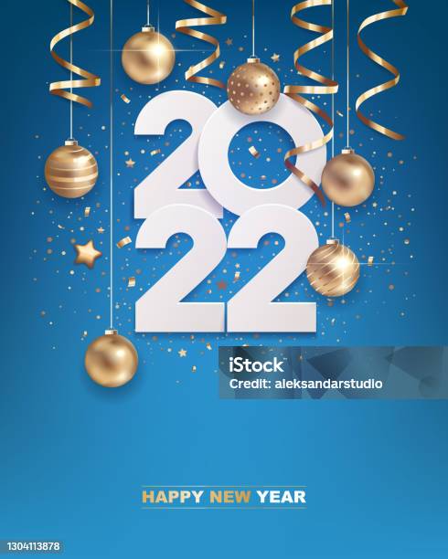Buon Anno 2022 - Immagini vettoriali stock e altre immagini di 2022 - 2022, Vigilia di Capodanno, Natale