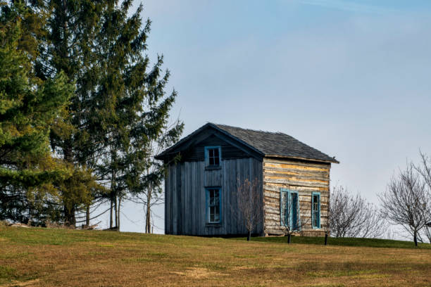istock Log Cabin with Morning Glow 1304118346