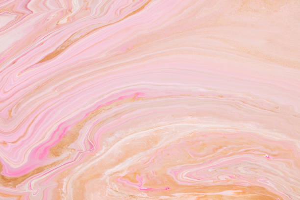 istock Fluid art texture. Backdrop with abstract iridescent paint effect. Liquid acrylic picture with beautiful mixed paints. Can be used for interior poster. Beige, pink and white overflowing colors. 1304120198