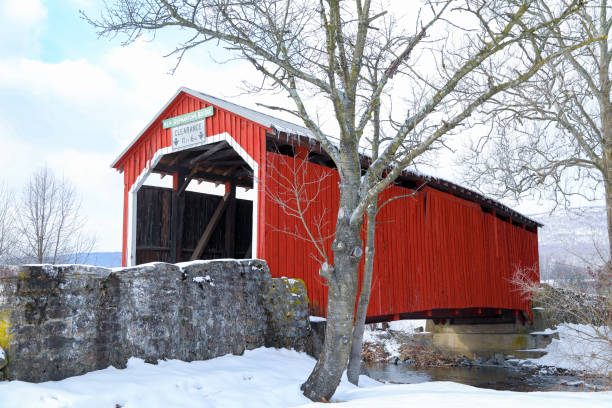 istock New Germantown covered bridge in winter, in Perry County, PA 1304122005