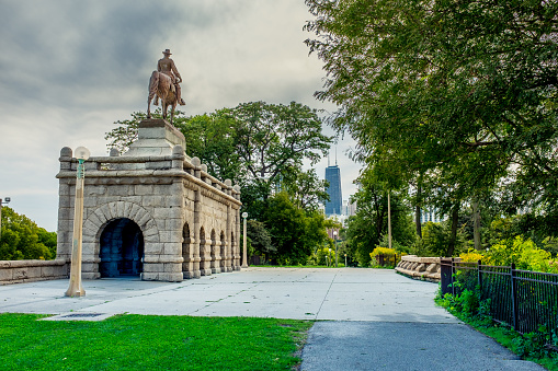 The monument to Ulysses Grant in Lincoln Park, Chicago - installed in 1891 by the artist Louis T Rebisso.