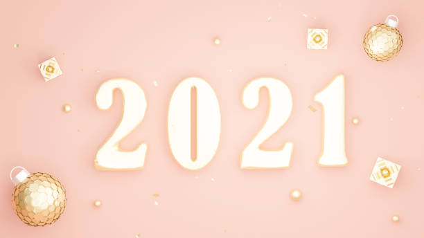 istock 3d render of happy new year 2021 with decoration 1304126005