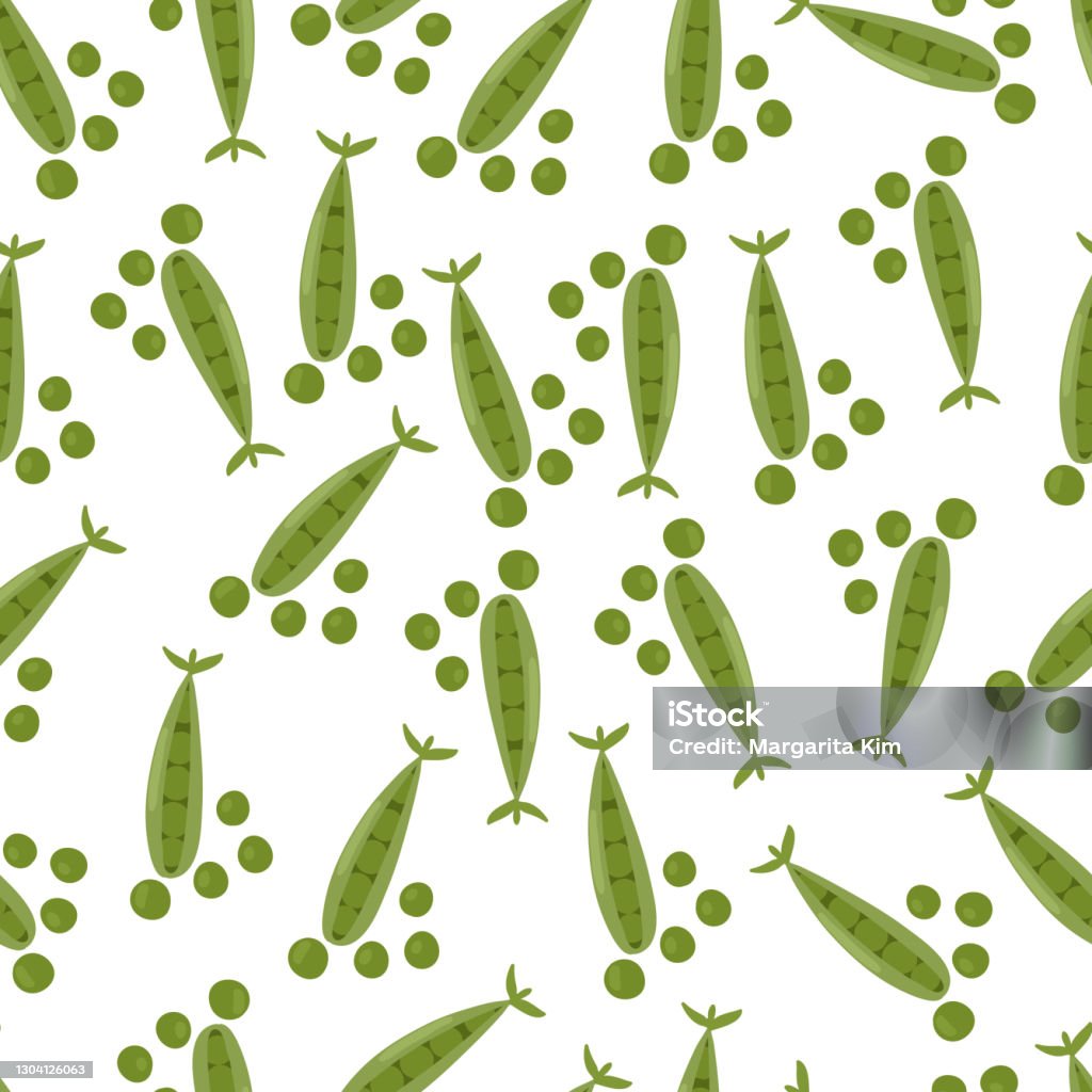 Pean Pattern Peas Seamless Pattern Isolated On White Background Vector Hand Drawn ...