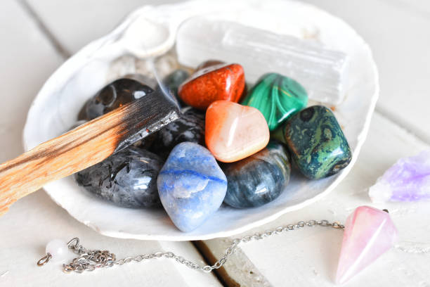 istock Burning Palo Santo and Healing Crystals 1304126744