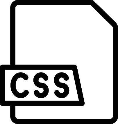 CSS file vector thin line icon