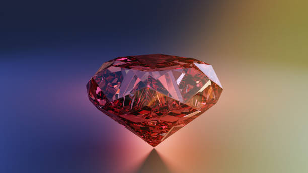 istock 3d Render Red diamond jewelry on backlight background. 3D  illustration. 1304132110