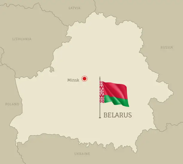 Vector illustration of Highly detailed map of Belarus territory borders