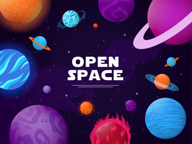 Vector illustration of Cover design with open space theme