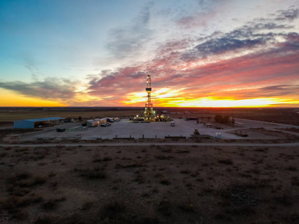 istock Oil Rig at Sunrise in New Mexico 1304137907
