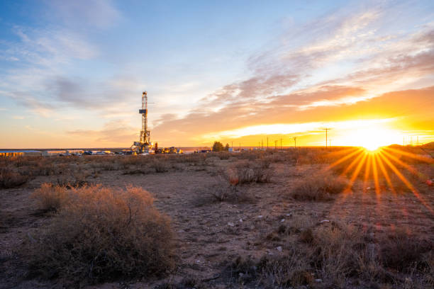 istock Oil Rig at Sunrise in New Mexico 1304137919