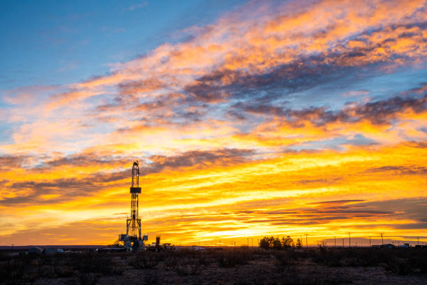 istock Oil Rig at Sunrise in New Mexico 1304137921