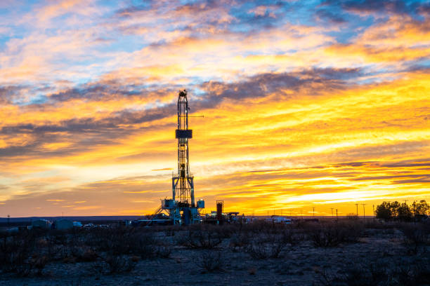 istock Oil Rig at Sunrise in New Mexico 1304137926