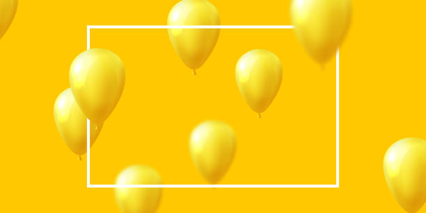 istock balloons Yellow celebration frame background. glitters for event and holiday poster. singles super sale 1304142534