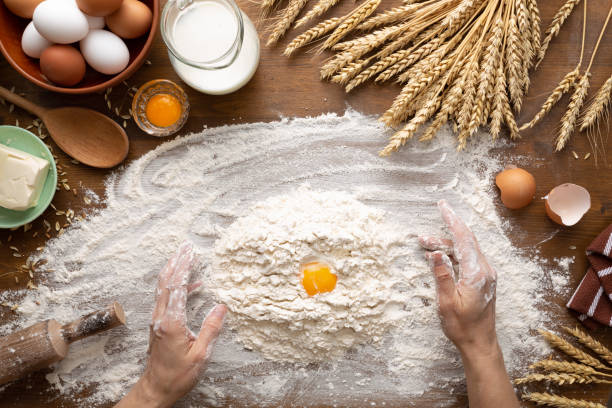 istock Home bakery during the COVID epidemic, top view 1304147067