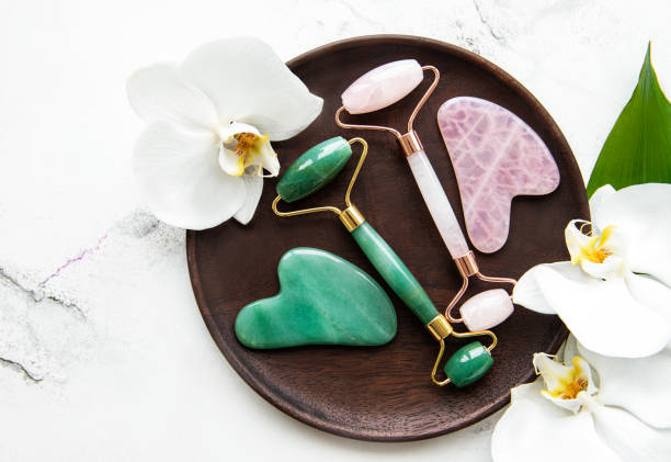 istock Jade face rollers for beauty facial massage therapy 1304149058