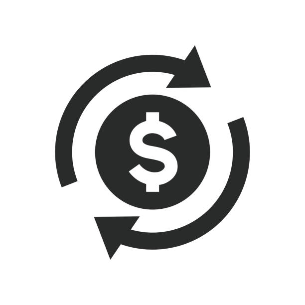 ilustraciones, imágenes clip art, dibujos animados e iconos de stock de ejemplo vectorial de icono de volumen de negocios de dinero - ganar dinero