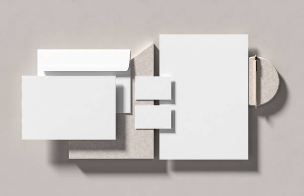 Corporate identity stationery mock up isolated on modern style background. Mock up for branding identity. 3D illustration