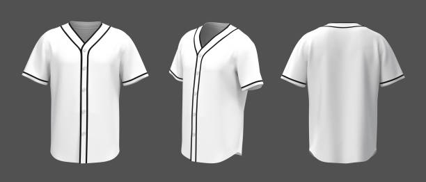 istock Baseball t-Shirt mockup in front, side and back views 1304154986
