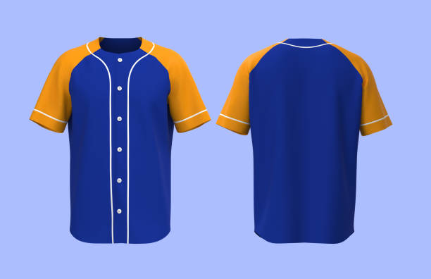 istock Baseball raglan t-Shirt mockup in front, and back views 1304154990