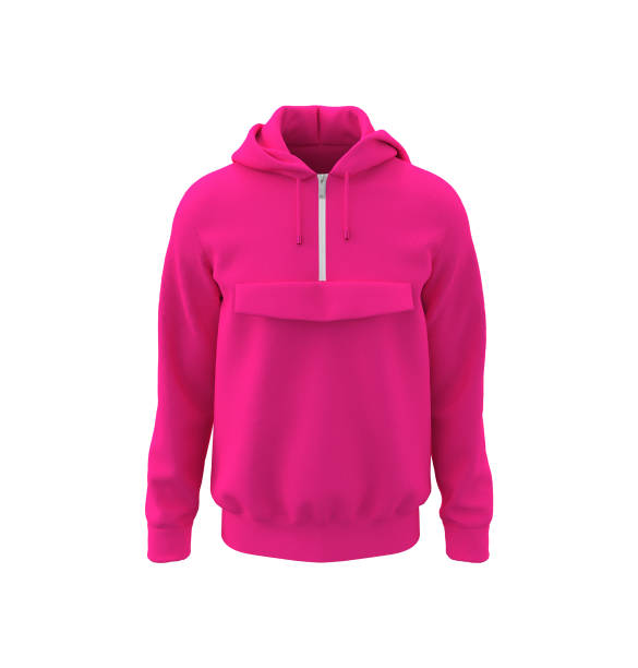 istock Blank hooded sweatshirt, men's hooded jacket with half zip 1304155544