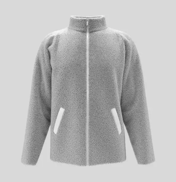 Photo of Fleece tracksuit top jacket with full zip design, sportswear