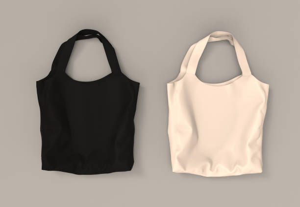 istock Blank tote bag mock up design on grey background 1304155886