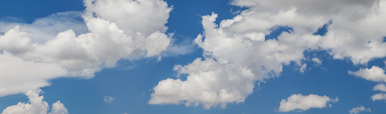 Panoramic view of blue sky with white clouds