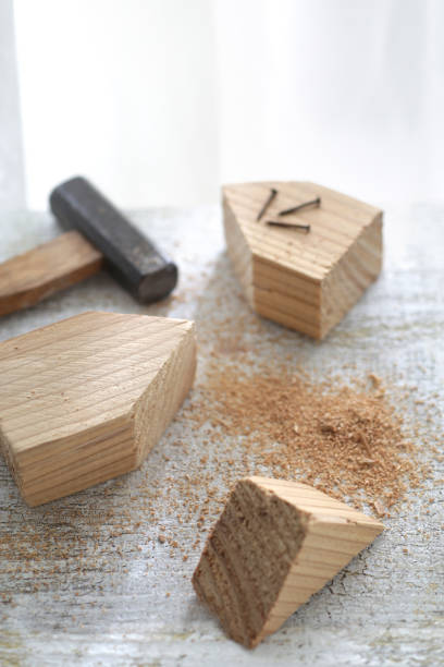 istock Image of starting DIY using small wood through the curtain that the light shines 1304157263