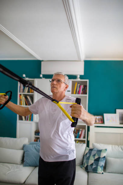 istock Home Workout With Suspension Straps 1304159346