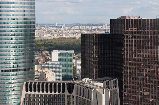 Skyscrapers of the Paris business district La Defense. France