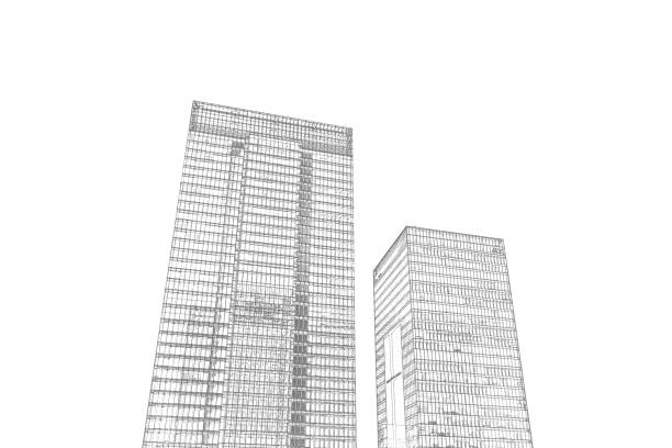 istock Hand Drawn architecture abstract in Tokyo 1304164452