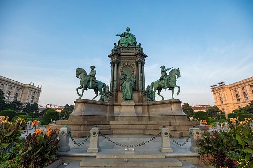 Vienna, Austria - August 28, 2019 - Empress Maria Theresia monument at Maria-Theresien-Platz located in Vienna, Austria.