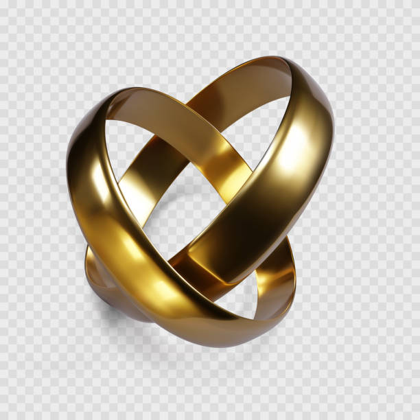 黄金の指輪のカップル。結婚式のリングシンボル。分離されたベクター - ring wedding gold single object点のイラスト素材／クリップアート素材／マンガ素材／アイコン素材