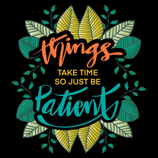 istock Things take time so just be patient, Hand lettering. Motivational quote. 1304171002
