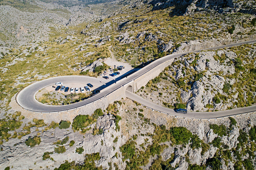 Sa Calobra Road, one of the most scenic and spectacular roads in the world, Mallorca island, Spain