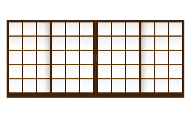 Vector illustration of Shoji ( japanese traditional sliding door ) vector illustration