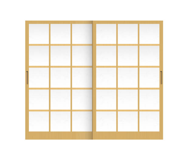 Shoji ( japanese traditional sliding door ) vector illustration Shoji ( japanese traditional sliding door ) vector illustration temple decor stock illustrations