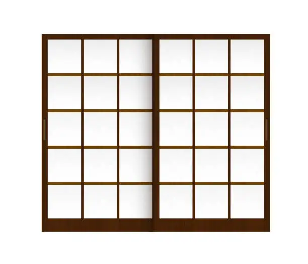 Vector illustration of Shoji ( japanese traditional sliding door ) vector illustration