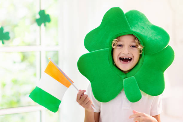 istock Kids celebrate St Patrick Day. Irish holiday. 1304181394