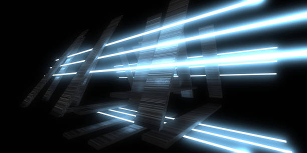 istock 3D abstract background with neon lights. neon tunnel .space construction . 3d illustration 1304183347